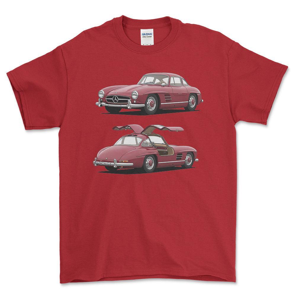Mercedes-Benz 300 SL Gullwing Coupé 1955 T-Shirt-Beklædning-Mercedes-Rød-S-Garage Culture Shop- garage - man cave - merchandise