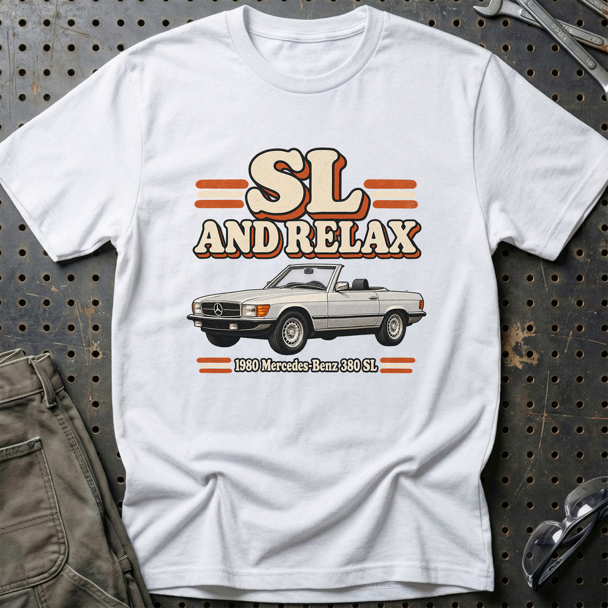 
Mercedes-Benz 380 SL 1980 – SL and Relax T-Shirt – Hvid