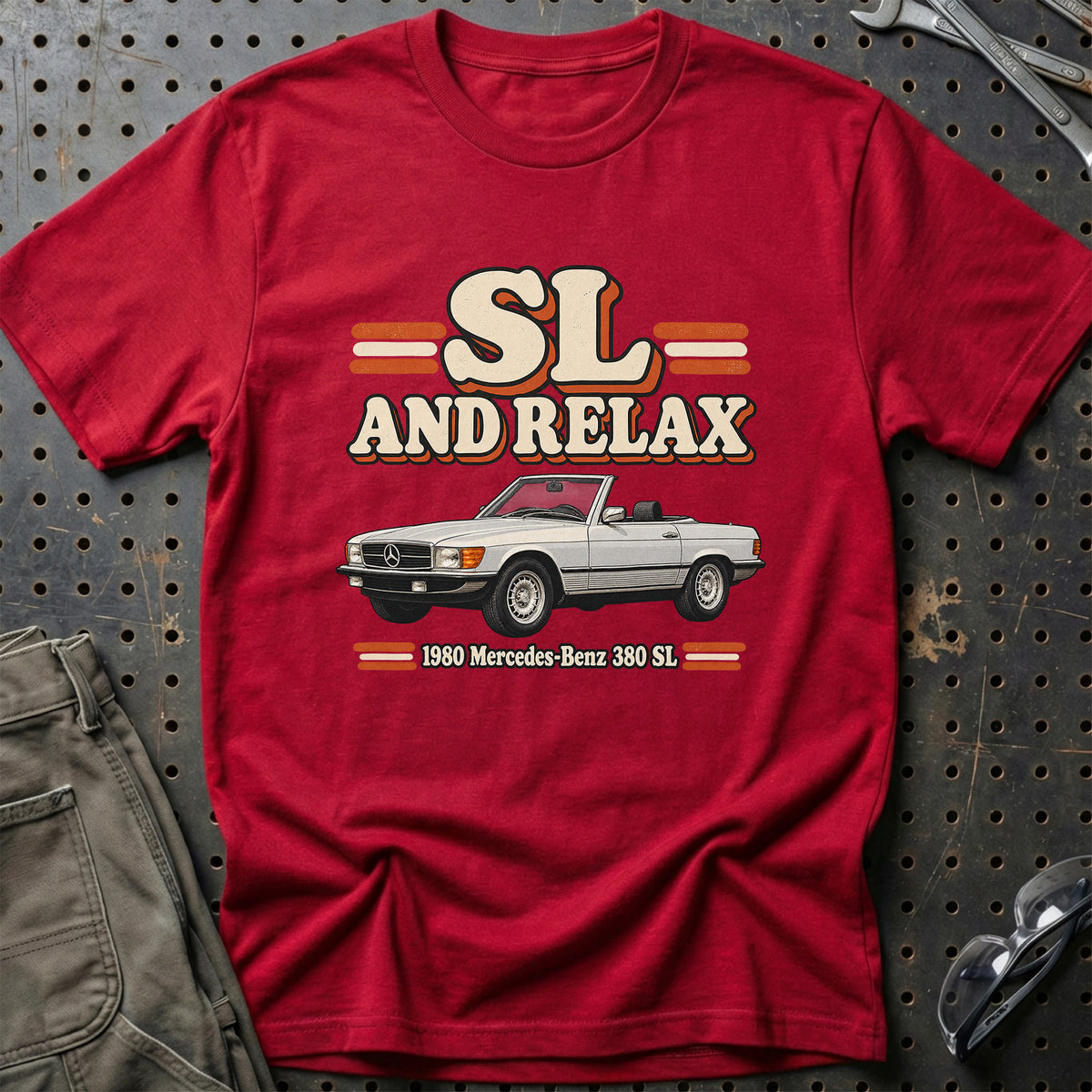 
Mercedes-Benz 380 SL 1980 – SL and Relax T-Shirt – Rød