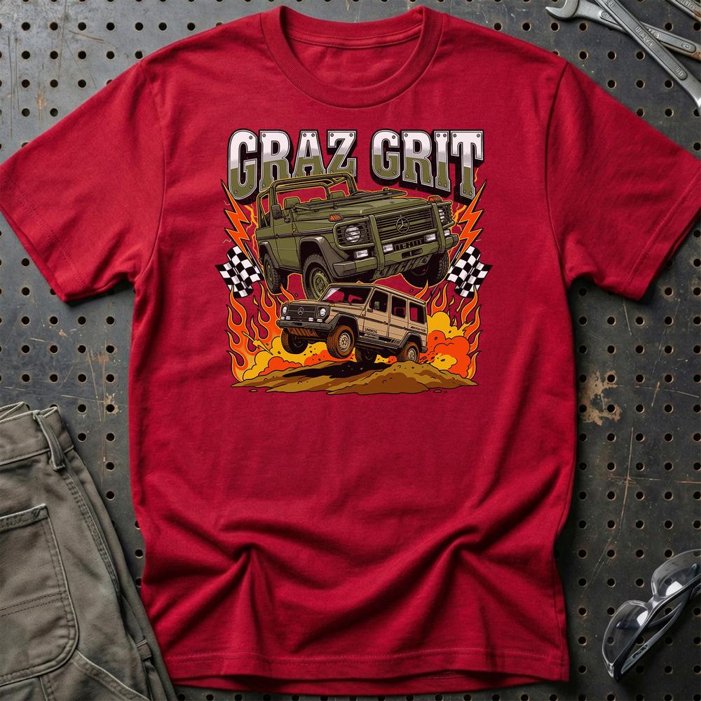 Mercedes-Benz G-Class W460 Classic Off-Road 4x4 T-Shirt-Beklædning-Mercedes-Rød-S-Garage Culture Shop- garage - man cave - merchandise