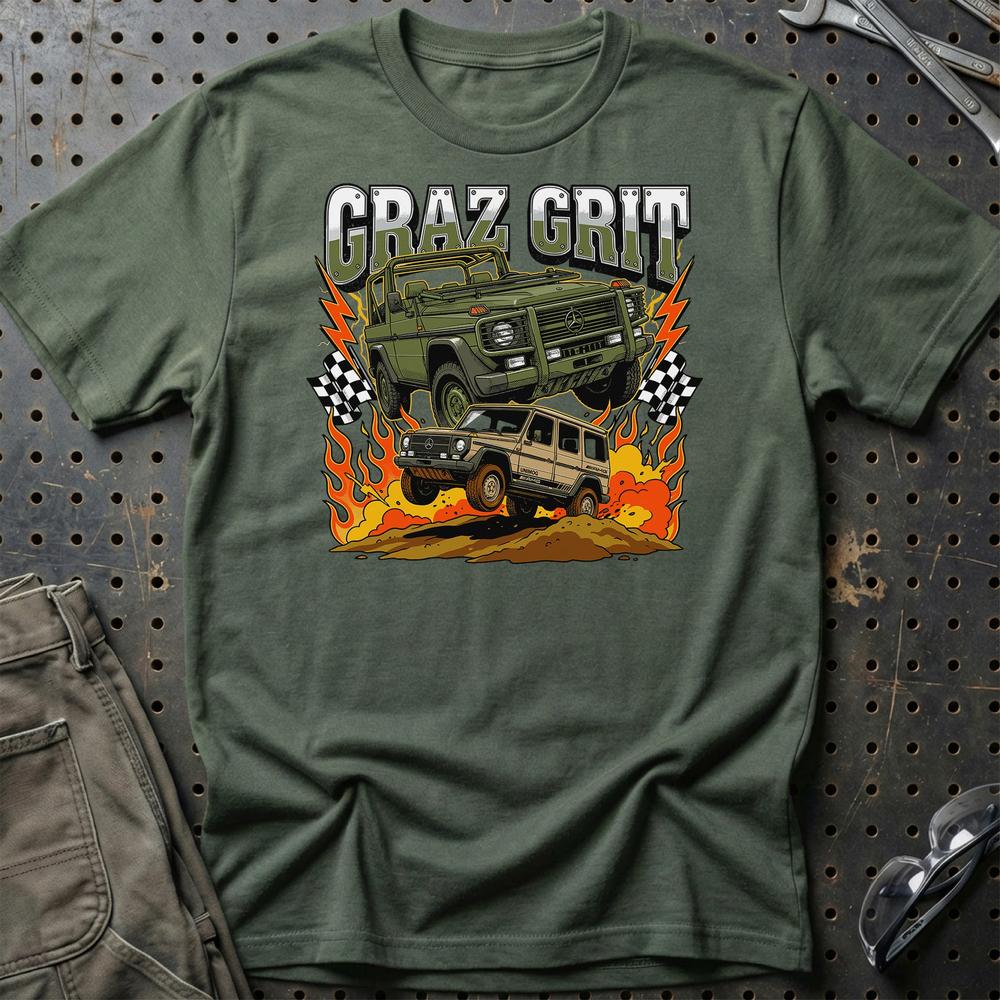 Mercedes-Benz G-Class W460 Classic Off-Road 4x4 T-Shirt-Beklædning-Mercedes-Grøn Militær-S-Garage Culture Shop- garage - man cave - merchandise