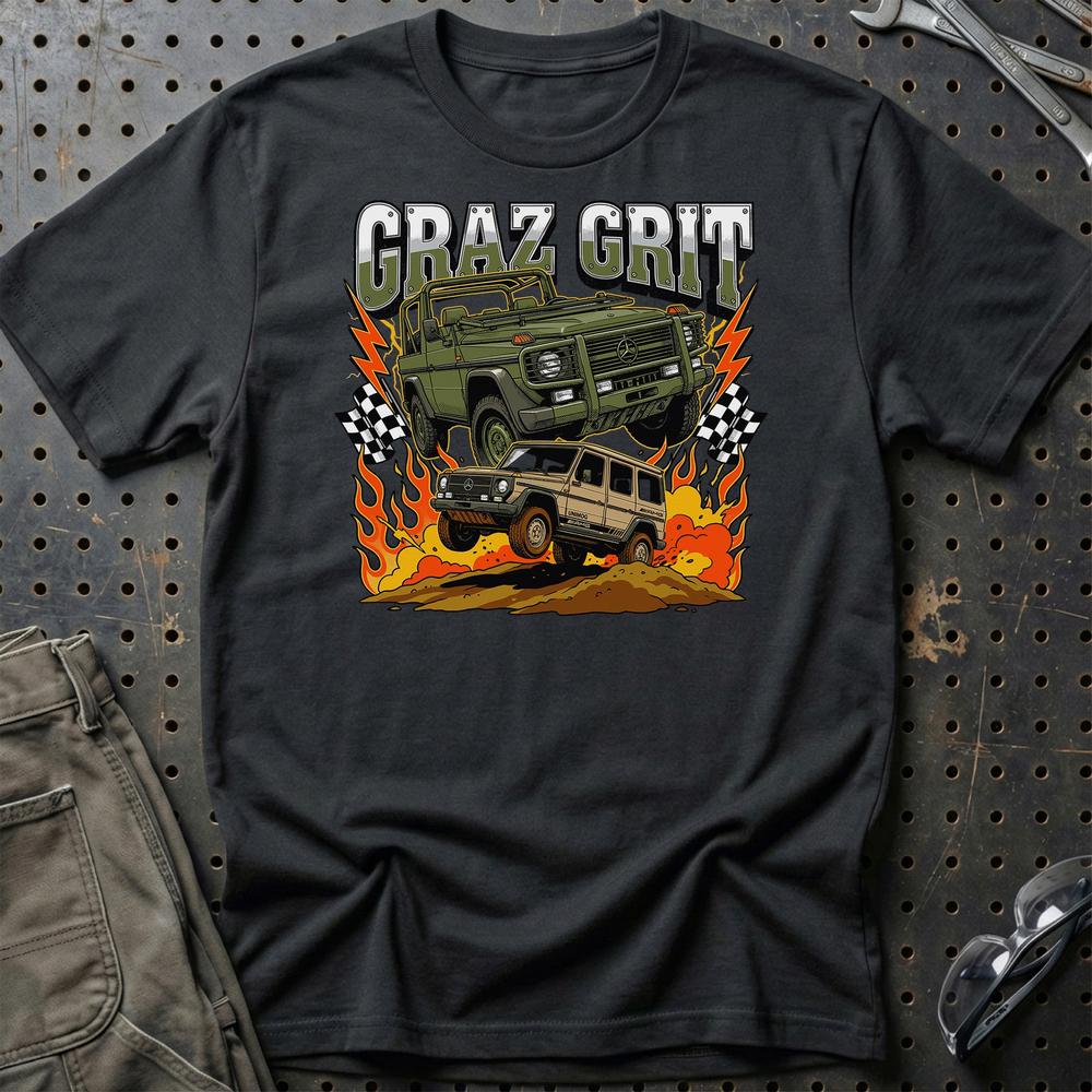 Mercedes-Benz G-Class W460 Classic Off-Road 4x4 T-Shirt-Beklædning-Mercedes-Sort-S-Garage Culture Shop- garage - man cave - merchandise