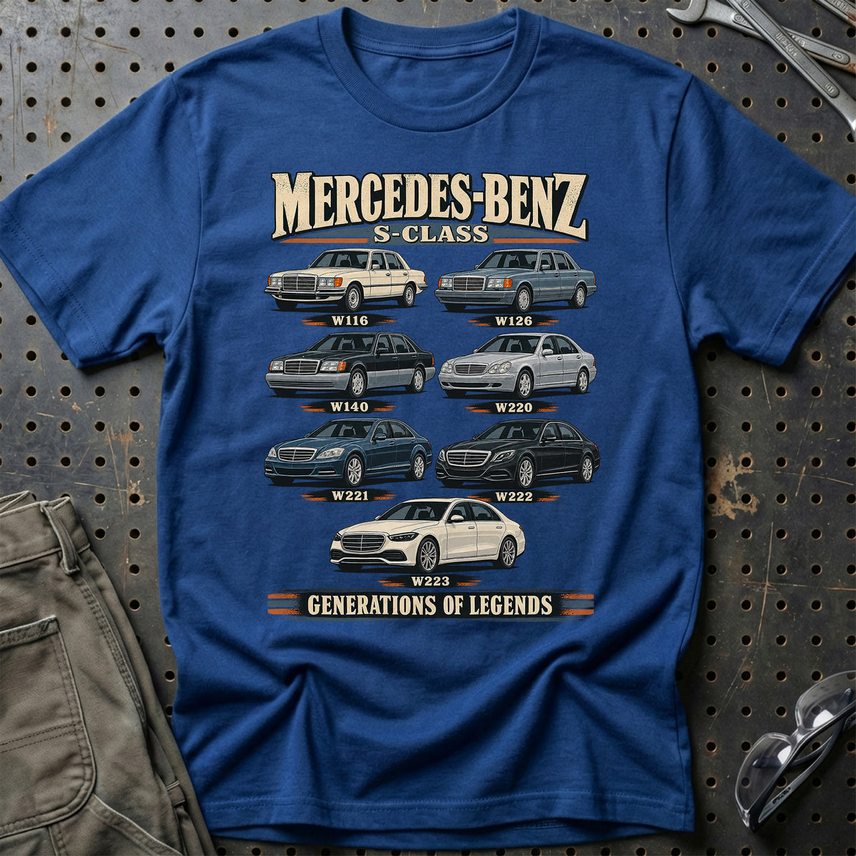 
Mercedes-Benz S-Class – Generations of Legends T-Shirt – Blå Royal