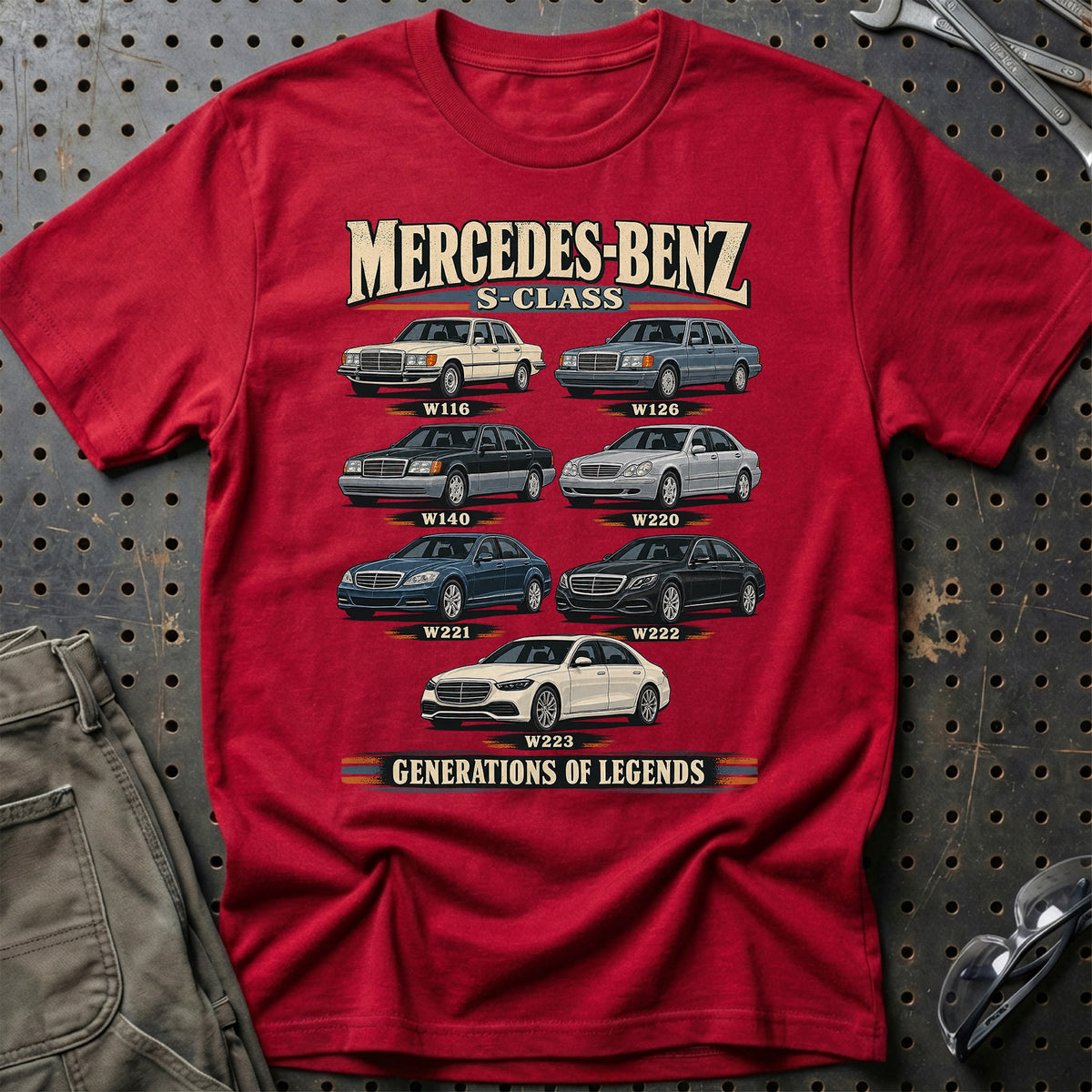 
Mercedes-Benz S-Class – Generations of Legends T-Shirt – Rød