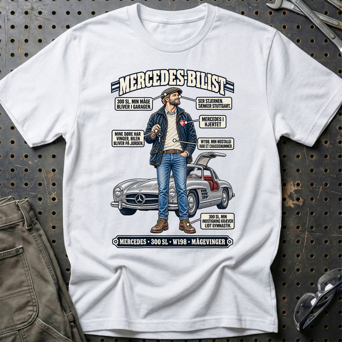 
Mercedes-Bilist T-Shirt – Hvid