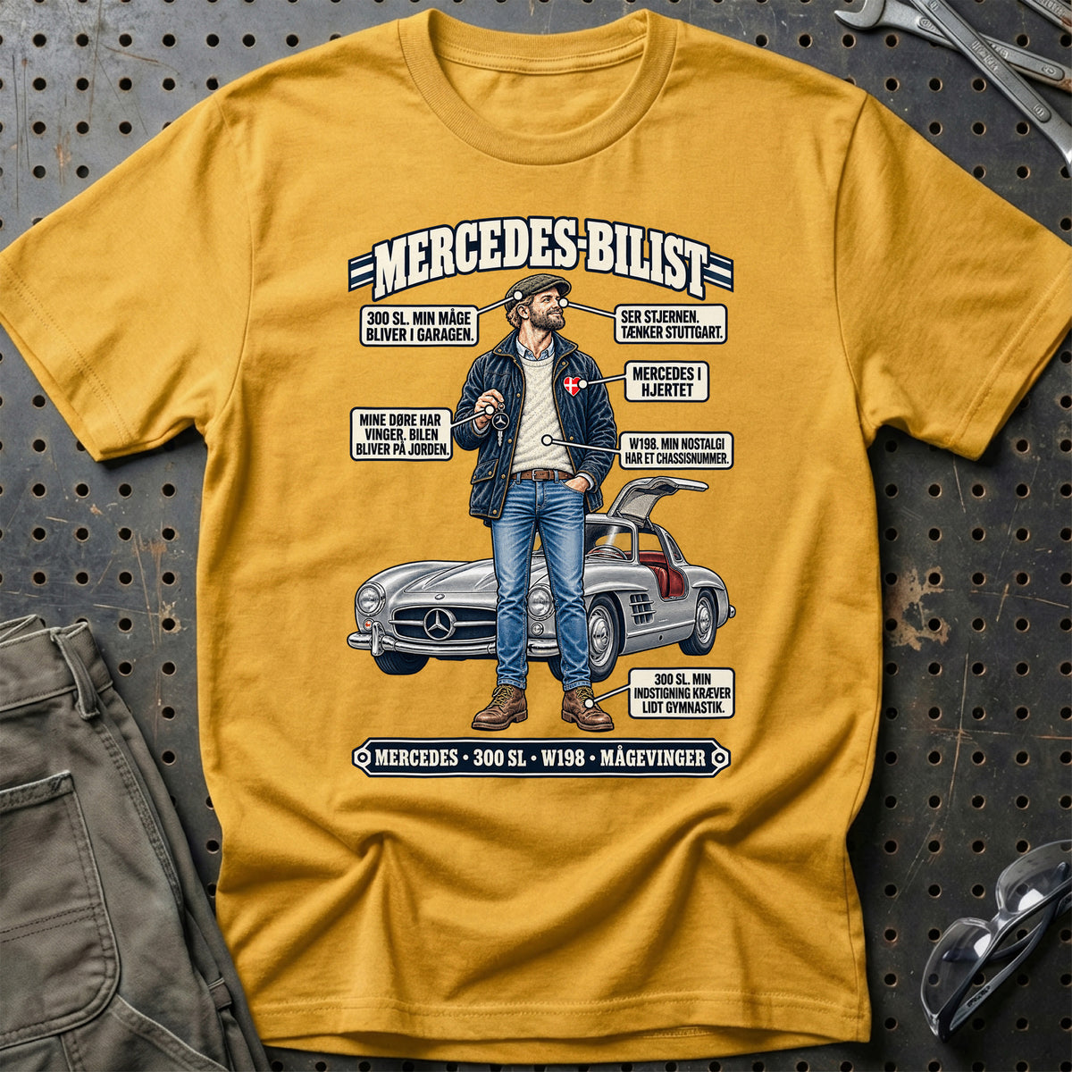
Mercedes-Bilist T-Shirt – Guld