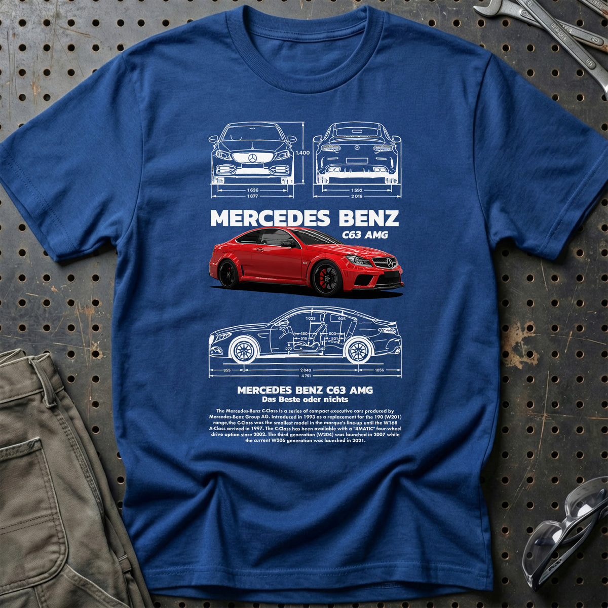 
Mercedes C63 AMG T-Shirt – Blå Royal