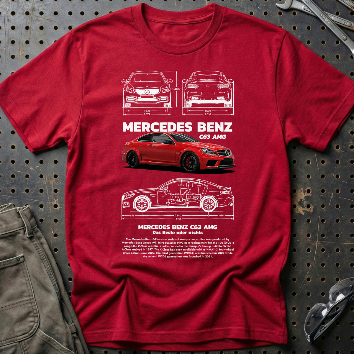 
Mercedes C63 AMG T-Shirt – Rød