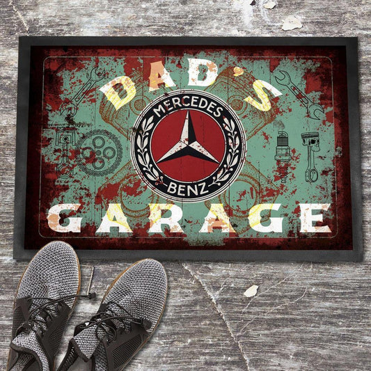 Mercedes Dads Garage Vintage Skilte, Musemåtte, Dørmåtte , Plakat-Skilte-Mercedes-Garage Culture Shop- garage - man cave - merchandise