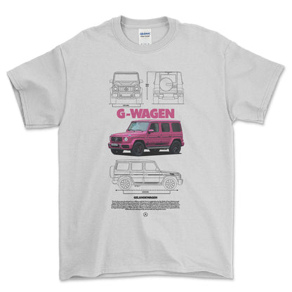 Mercedes G Wagen - Unisex T-Shirt , Bomuld-Beklædning-Mercedes-Hvid-S-Forside-Garage Culture Shop- garage - man cave - merchandise