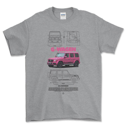 Mercedes G Wagen - Unisex T-Shirt , Bomuld-Beklædning-Mercedes-Grå Sport-S-Forside-Garage Culture Shop- garage - man cave - merchandise