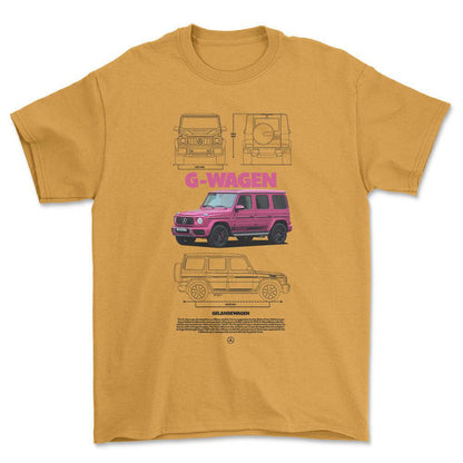 Mercedes G Wagen - Unisex T-Shirt , Bomuld-Beklædning-Mercedes-Guld-S-Forside-Garage Culture Shop- garage - man cave - merchandise