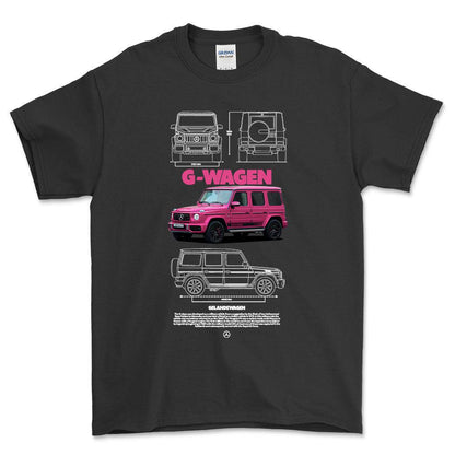 Mercedes G Wagen - Unisex T-Shirt , Bomuld-Beklædning-Mercedes-Sort-S-Forside-Garage Culture Shop- garage - man cave - merchandise
