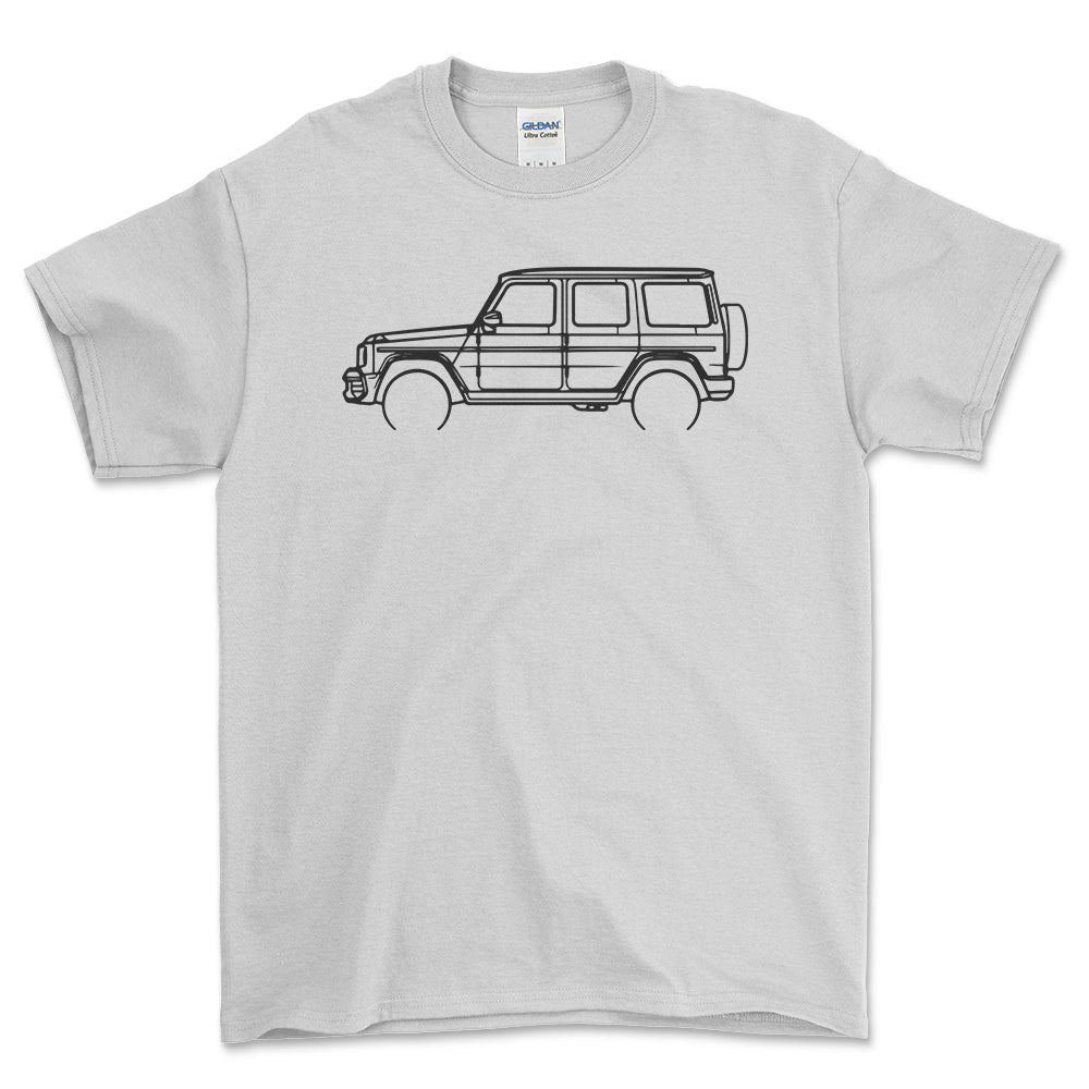 Mercedes G63 AMG Outline - Unisex T-Shirt , Bomuld-Beklædning-Mercedes-Hvid-S-Garage Culture Shop- garage - man cave - merchandise