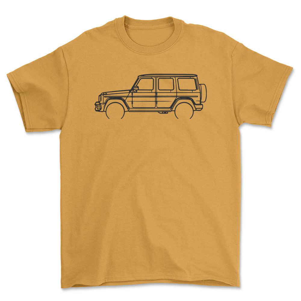 Mercedes G63 AMG Outline - Unisex T-Shirt , Bomuld-Beklædning-Mercedes-Guld-S-Garage Culture Shop- garage - man cave - merchandise