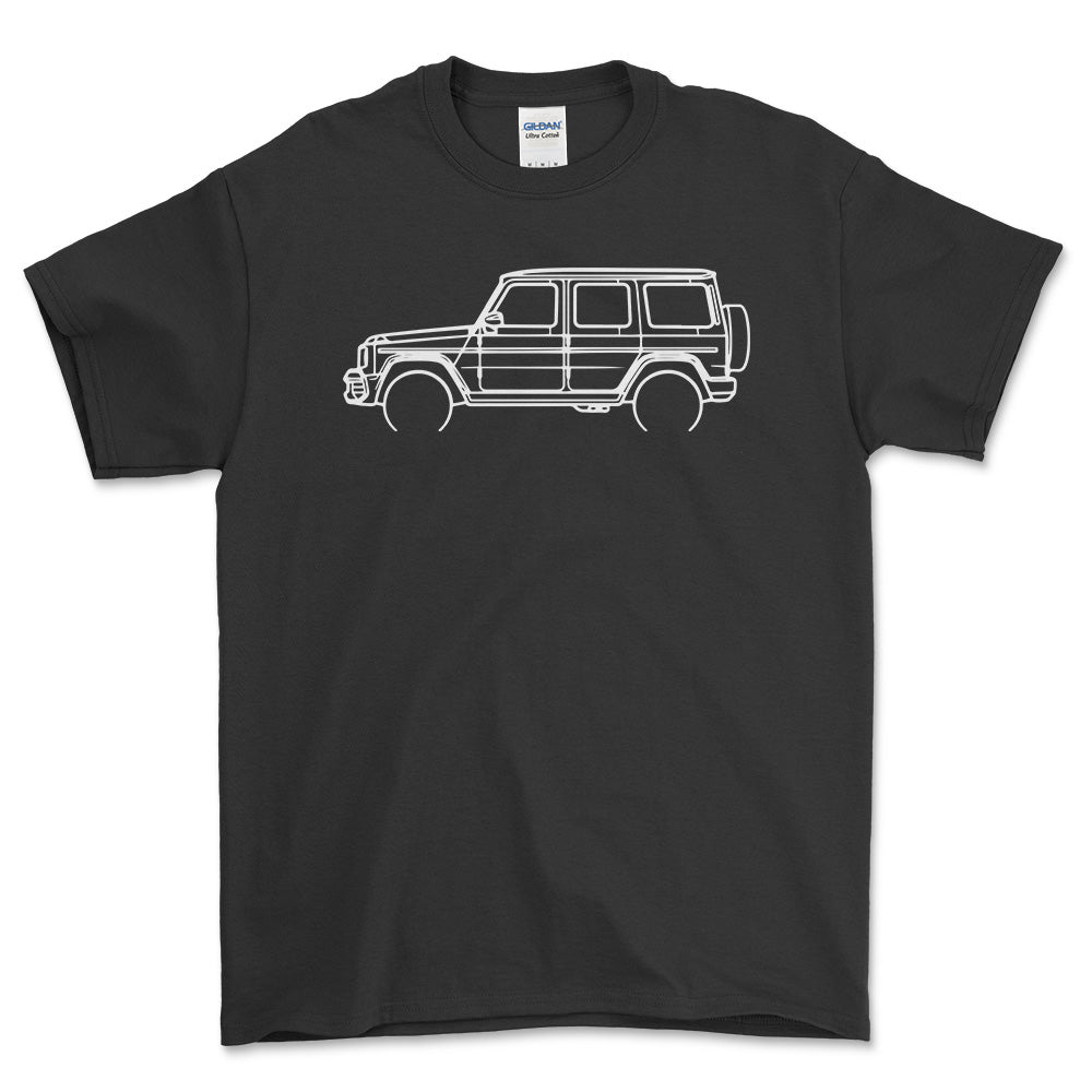Mercedes G63 AMG Outline - Unisex T-Shirt , Bomuld-Beklædning-Mercedes-Sort-S-Garage Culture Shop- garage - man cave - merchandise