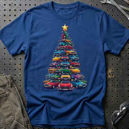 Mercedes Juletræ Christmas Tree - Unisex T-Shirt-Beklædning-Mercedes-Blå Royal-S-Garage Culture Shop- garage - man cave - merchandise