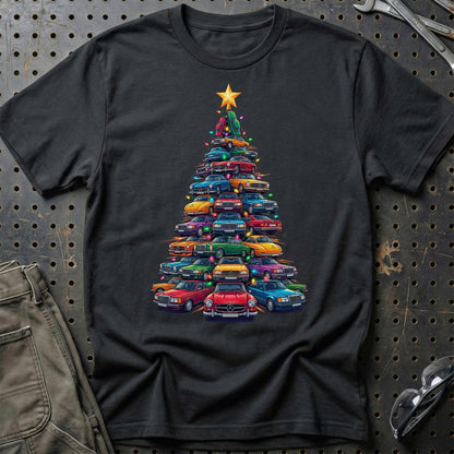Mercedes Juletræ Christmas Tree - Unisex T-Shirt-Beklædning-Mercedes-Sort-S-Garage Culture Shop- garage - man cave - merchandise