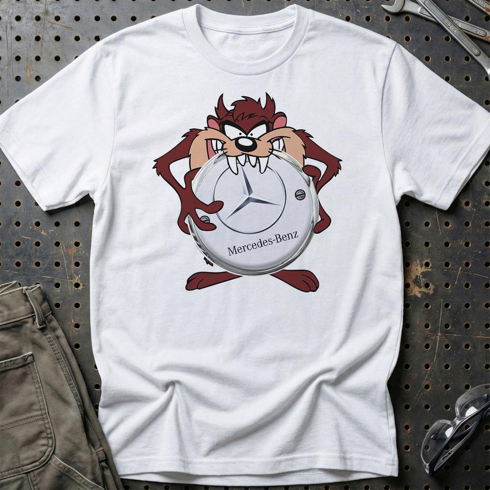 Mercedes TAZ T-Shirt-Beklædning-Mercedes-Hvid-S-Garage Culture Shop- garage - man cave - merchandise
