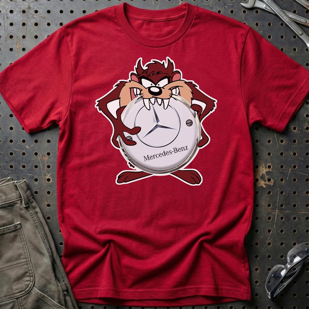 Mercedes TAZ T-Shirt-Beklædning-Mercedes-Rød-S-Garage Culture Shop- garage - man cave - merchandise