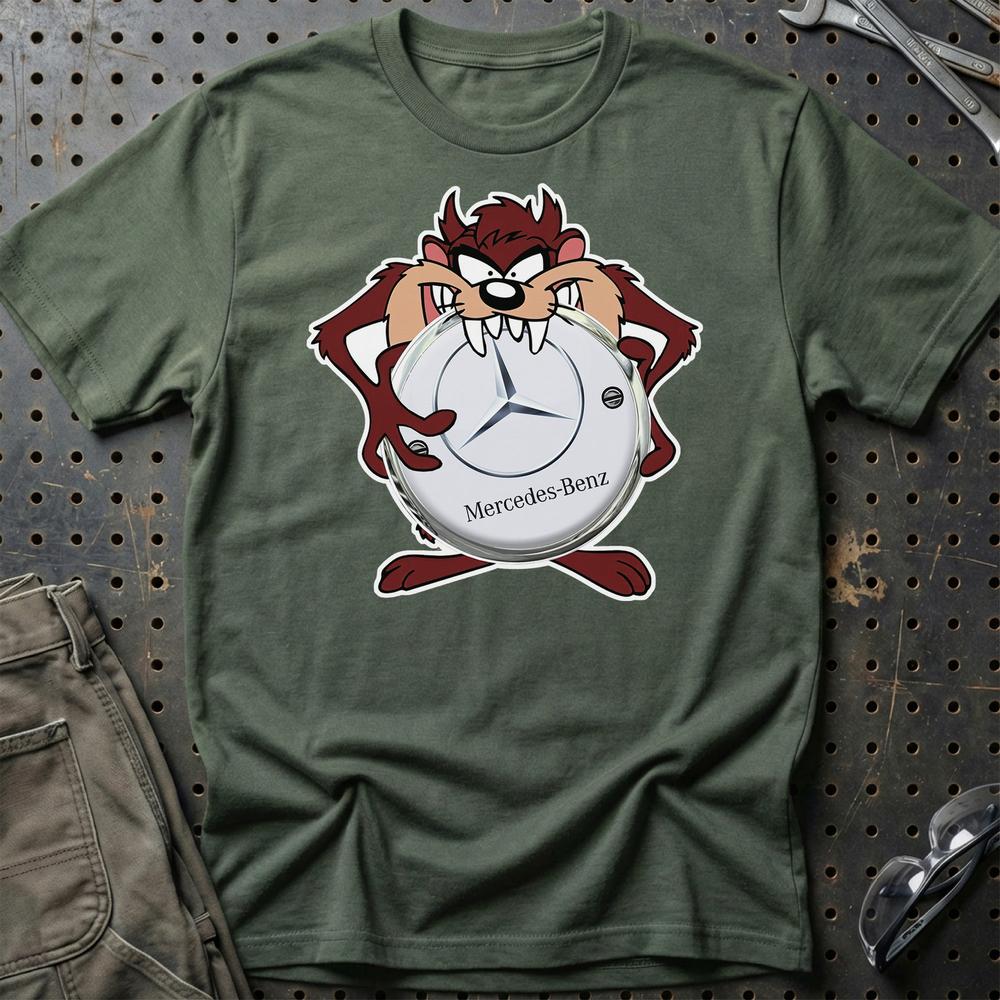 Mercedes TAZ T-Shirt-Beklædning-Mercedes-Grøn Militær-S-Garage Culture Shop- garage - man cave - merchandise
