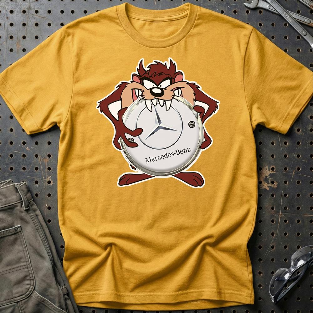 Mercedes TAZ T-Shirt-Beklædning-Mercedes-Guld-S-Garage Culture Shop- garage - man cave - merchandise