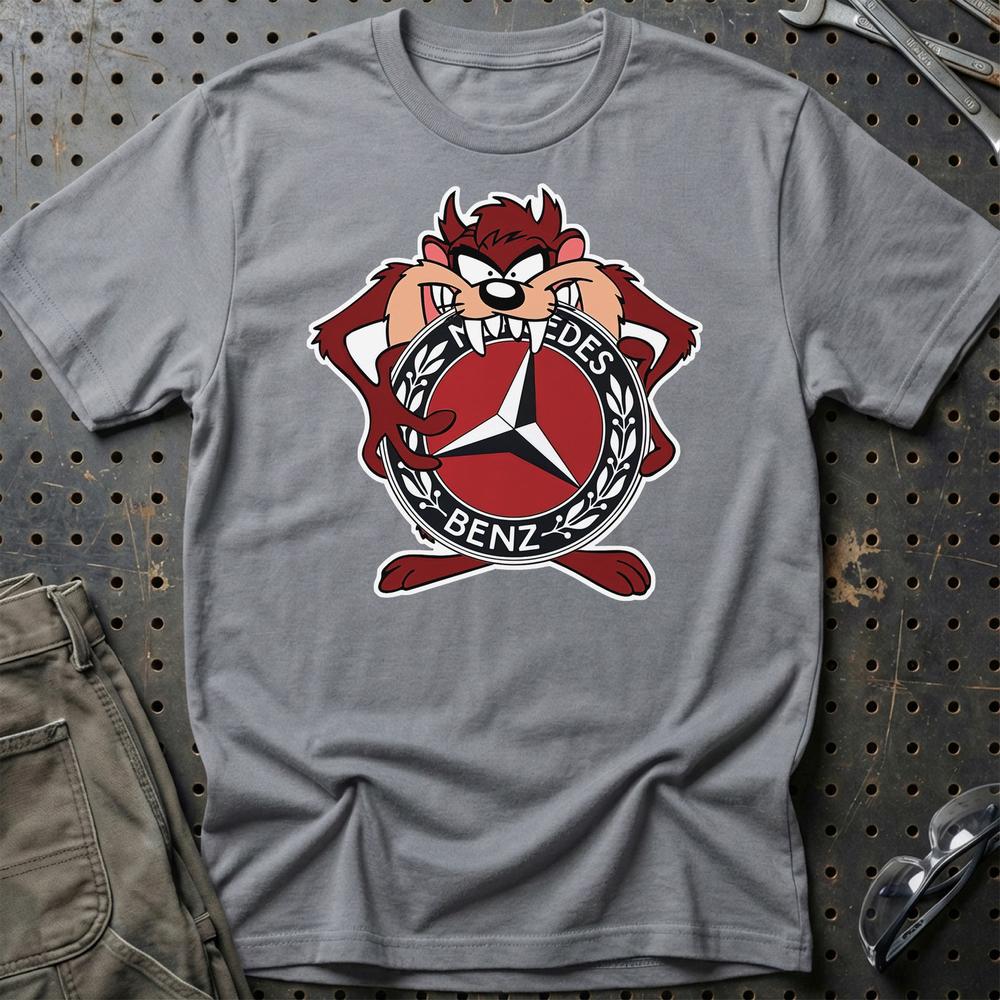 Mercedes TAZ Unisex T-Shirt , Bomuld-Beklædning-Mercedes-Grå Sport-S-Garage Culture Shop- garage - man cave - merchandise