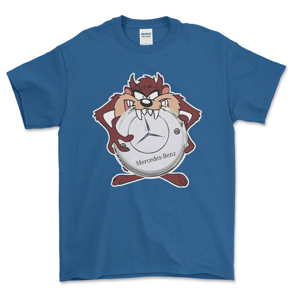 Mercedes TAZ Unisex T-Shirt , Bomuld-Beklædning-Mercedes-Blå Royal-S-Forside-Garage Culture Shop- garage - man cave - merchandise