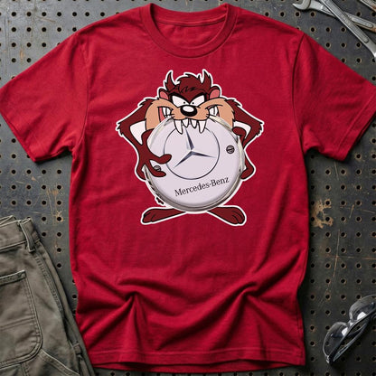 Mercedes TAZ Unisex T-Shirt , Bomuld-Beklædning-Mercedes-Rød-S-Garage Culture Shop- garage - man cave - merchandise