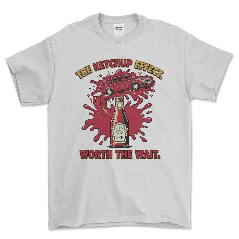 Mercedes Turbo Ketchup Effect T-Shirt-Beklædning-Mercedes-Hvid-S-Garage Culture Shop- garage - man cave - merchandise
