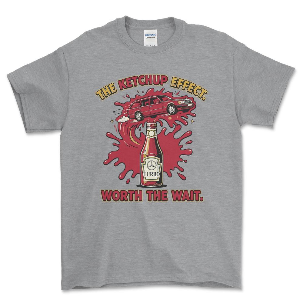 Mercedes Turbo Ketchup Effect T-Shirt-Beklædning-Mercedes-Grå Sport-S-Garage Culture Shop- garage - man cave - merchandise