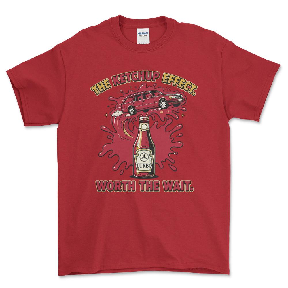 Mercedes Turbo Ketchup Effect T-Shirt-Beklædning-Mercedes-Rød-S-Garage Culture Shop- garage - man cave - merchandise