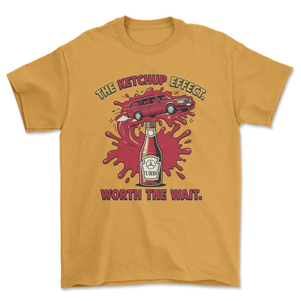 Mercedes Turbo Ketchup Effect T-Shirt-Beklædning-Mercedes-Guld-S-Garage Culture Shop- garage - man cave - merchandise