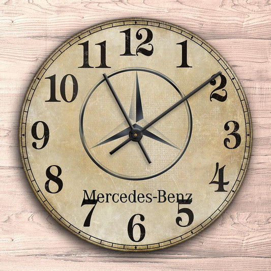 Mercedes Vægur Rundt-Clock-Mercedes-Garage Culture Shop- garage - man cave - merchandise