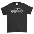 Mercedes W123 Old School Typography T-Shirt-Beklædning-Mercedes-Sort-S-Garage Culture Shop- garage - man cave - merchandise