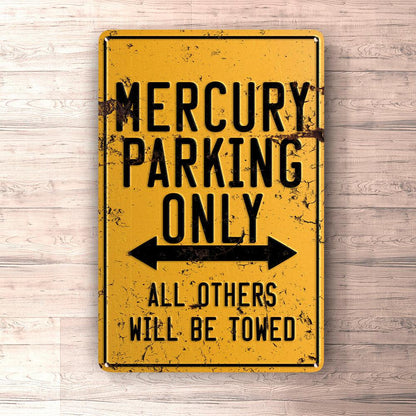 Mercury Parking Only Skilte, Musemåtte, Dørmåtte , Plakat-Parking skilte-Mercury-Garage Culture Shop- garage - man cave - merchandise