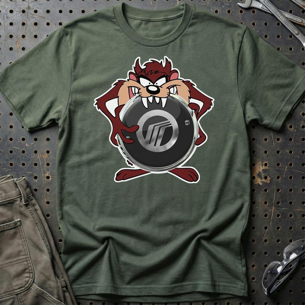 Mercury TAZ T-Shirt-Beklædning-Mercury-Grøn Militær-S-Garage Culture Shop- garage - man cave - merchandise