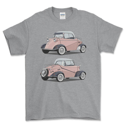 Messerschmitt KR200 - One Line Style Unisex T-Shirt-Beklædning-Messerschmitt-Grå Sport-S-Forside-Garage Culture Shop- garage - man cave - merchandise