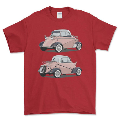 Messerschmitt KR200 - One Line Style Unisex T-Shirt-Beklædning-Messerschmitt-Rød-S-Forside-Garage Culture Shop- garage - man cave - merchandise
