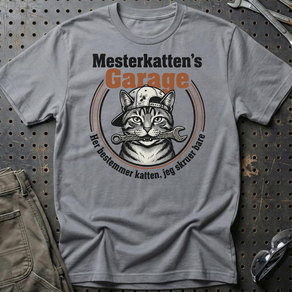 Mesterkattens Garage T-Shirt-Beklædning-Garage Culture-Grå Sport-S-Garage Culture Shop- garage - man cave - merchandise