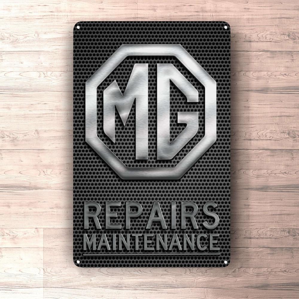 Mg Repairs Maintenance Skilte, Musemåtte, Dørmåtte , Plakat-Skilte-MG-Garage Culture Shop- garage - man cave - merchandise