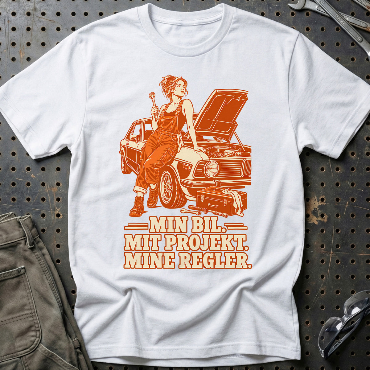 
Produktbillede af Min bil. Mit projekt. Mine regler. T-Shirt