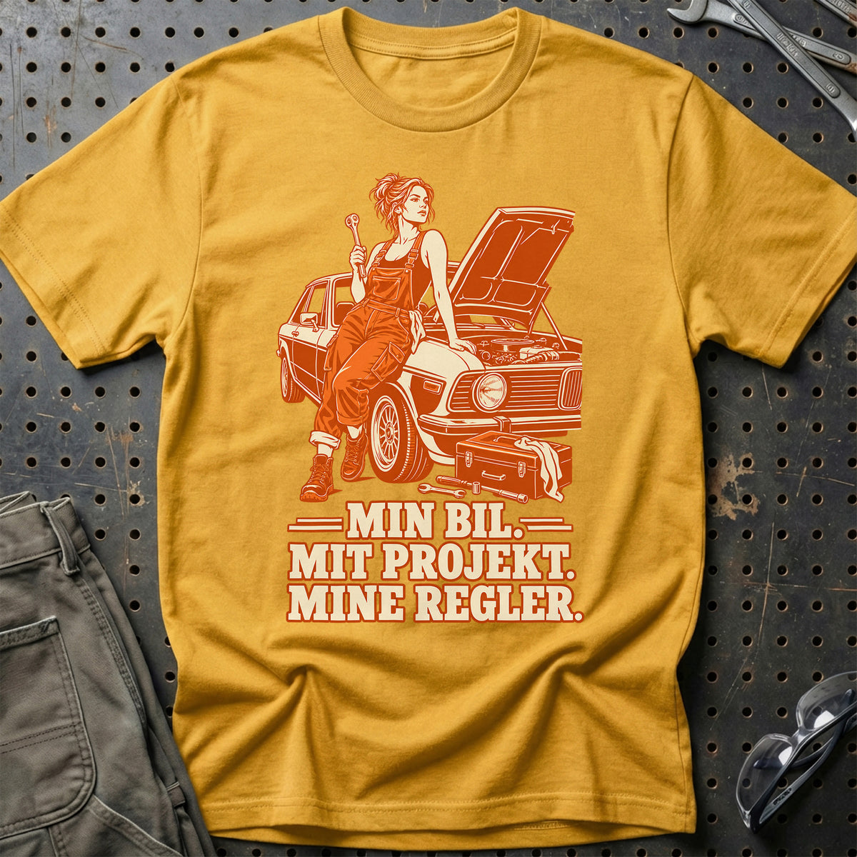 
Produktbillede af Min bil. Mit projekt. Mine regler. T-Shirt