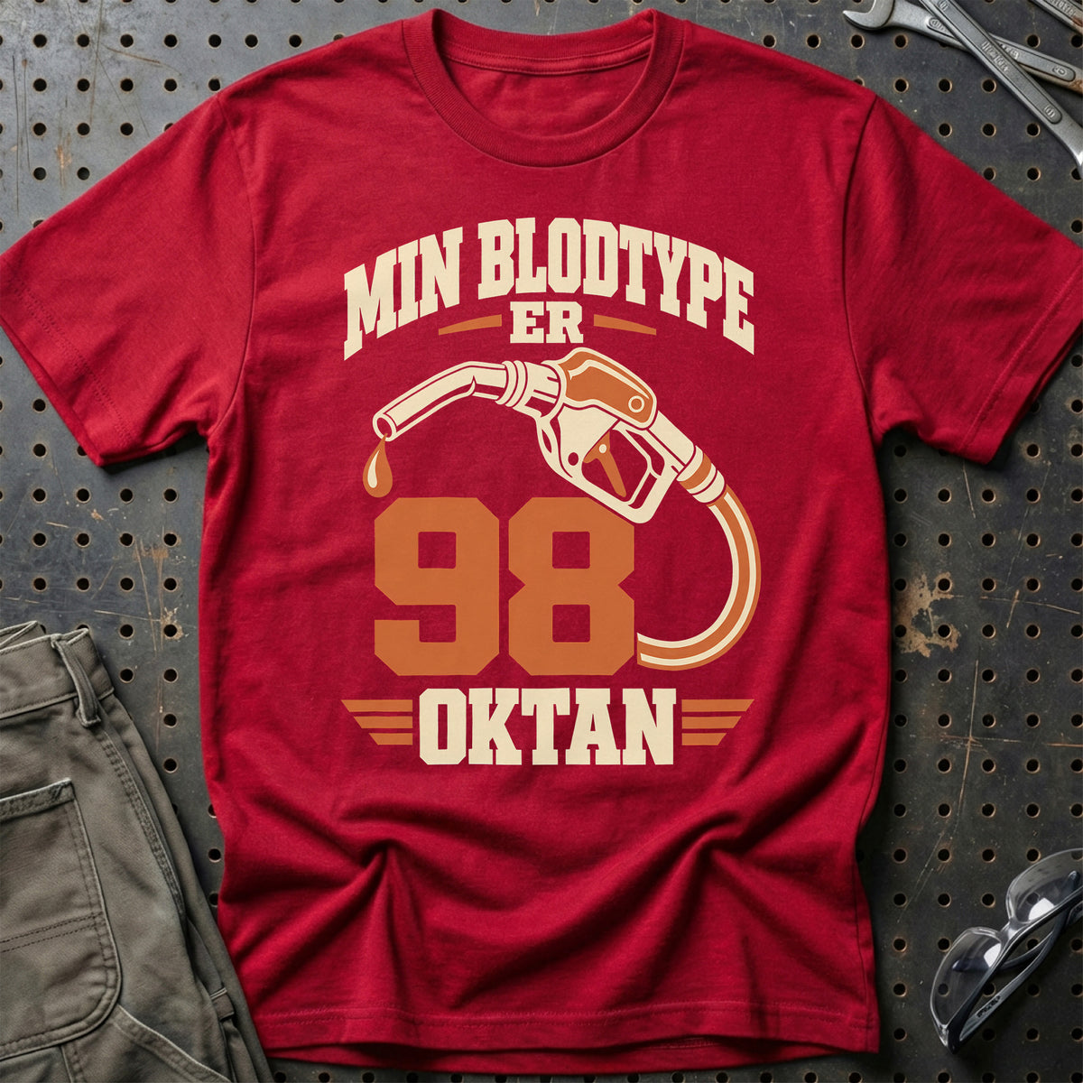 
Produktbillede af Min blodtype er 98 oktan T-Shirt