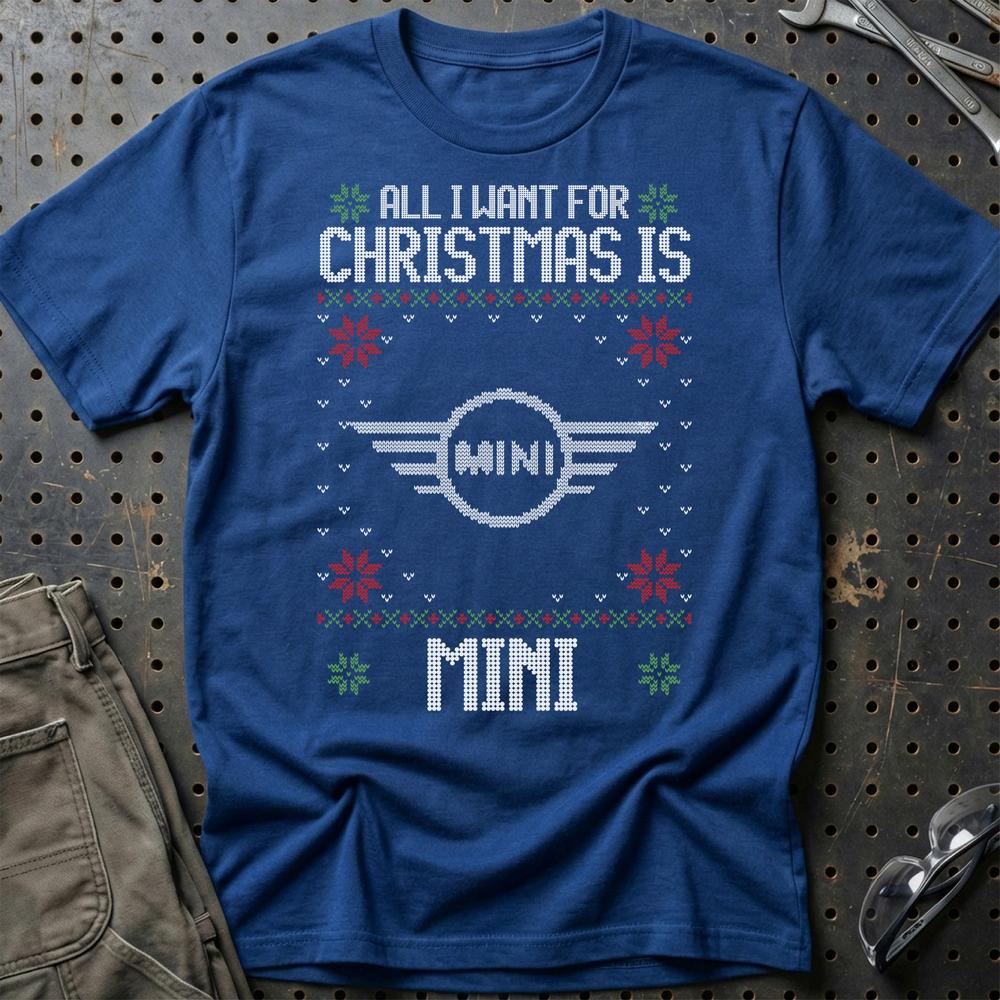 Mini - All I Want For Christmas T-Shirt-Beklædning-Mini-Blå Royal-S-Garage Culture Shop- garage - man cave - merchandise