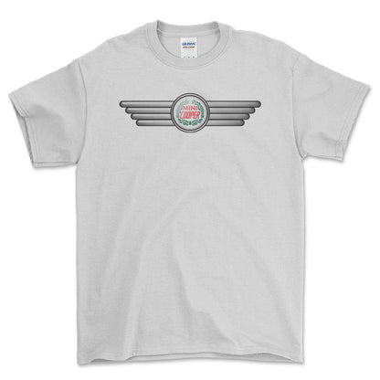 Mini Cooper 1962-1968 - Unisex T-Shirt , Bomuld-Beklædning-Mini-Hvid-S-Forside-Garage Culture Shop- garage - man cave - merchandise