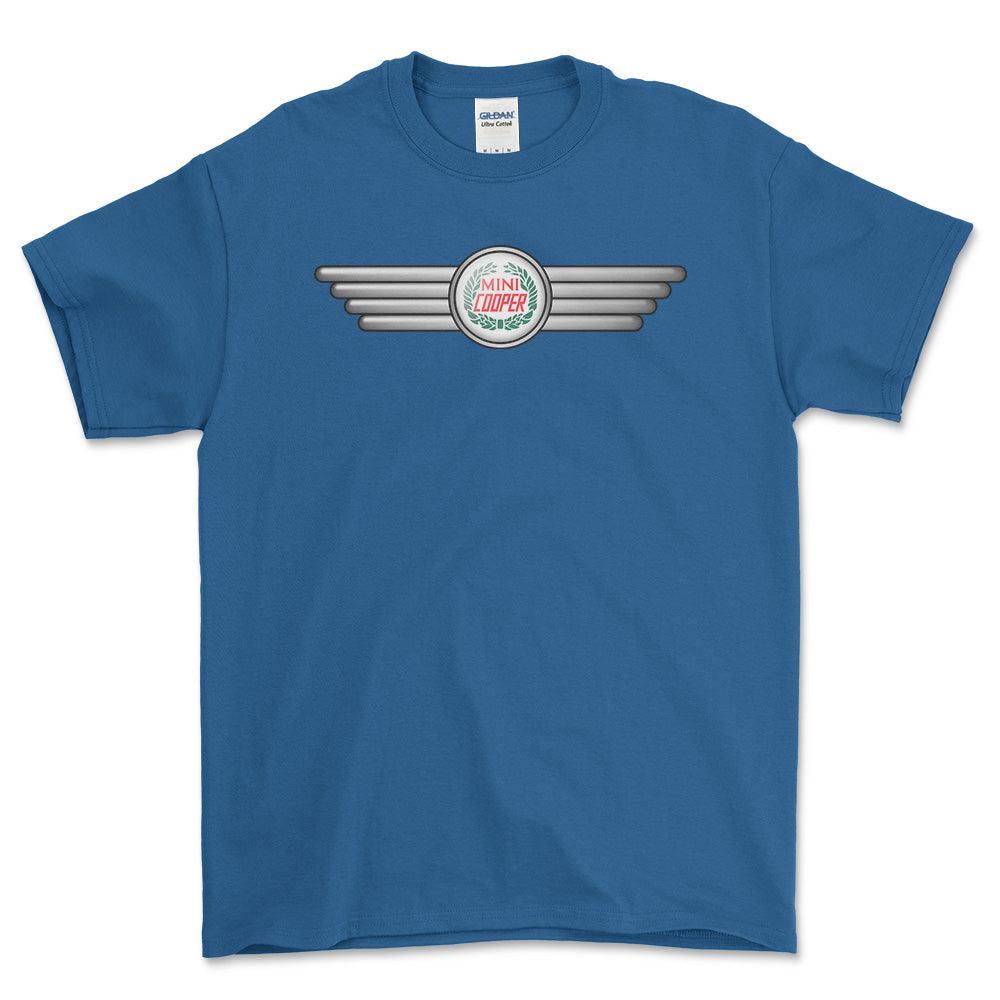 Mini Cooper 1962-1968 - Unisex T-Shirt , Bomuld-Beklædning-Mini-Blå Royal-S-Forside-Garage Culture Shop- garage - man cave - merchandise