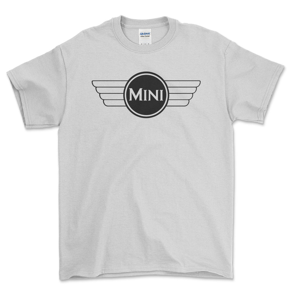 Mini Cooper 1968-1969 - Unisex T-Shirt , Bomuld-Beklædning-Mini-Hvid-S-Forside-Garage Culture Shop- garage - man cave - merchandise