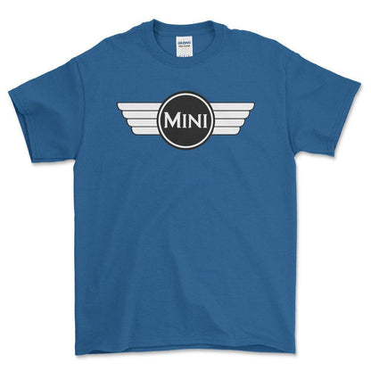 Mini Cooper 1968-1969 - Unisex T-Shirt , Bomuld-Beklædning-Mini-Blå Royal-S-Forside-Garage Culture Shop- garage - man cave - merchandise