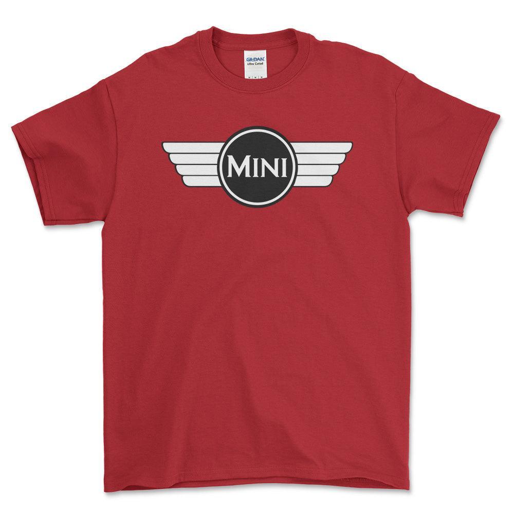 Mini Cooper 1968-1969 - Unisex T-Shirt , Bomuld-Beklædning-Mini-Rød-S-Forside-Garage Culture Shop- garage - man cave - merchandise